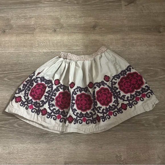 Kid's Peek Grey Pink & Purple Embroidered Skirt - Picture 6 of 6
